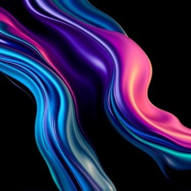 Imagem de Quadro Decorativo Neon Abstrato Liquid Design Cores Vibrantes Arte Moderna 40x40cm