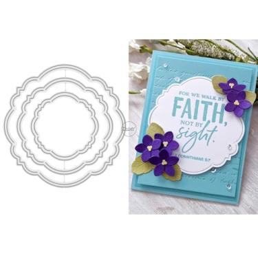 Imagem de DzIxY Matrizes de corte de metal com etiqueta de renda redonda para kit de fabricação de cartões, conjunto de recortes de papel, estêncil, suprimentos, modelos de máquina