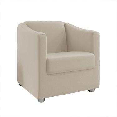 Imagem de Poltrona Decorativa Tilla Suede Pés Cromado Bege