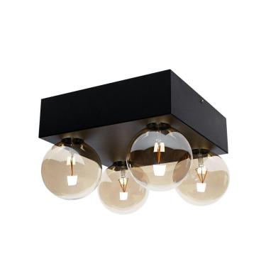 Imagem de Plafon Taschibra Seasons 30cm Quadrado Preto 4xe27 Bivolt