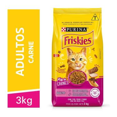 Imagem de Ração gatos adultos Mix de Carne 3kg Friskies