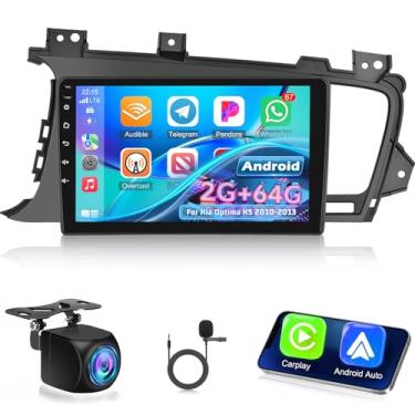 Imagem de [2 + 64 G] Rádio automotivo NHOPEEW para KIA Optima K5 2010 2011 2012 2013 – Carplay sem fio e Android Auto – tela sensível ao toque de 9 polegadas Android estéreo para carro – DSP/GPS/WiFi/SWC