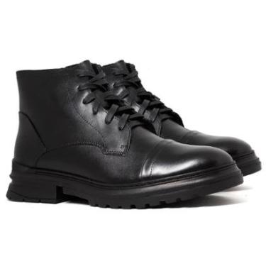 Imagem de Bota Masculina Democrata Garage Eron Casual Cadarço Couro Liso Conforto 528102-Masculino