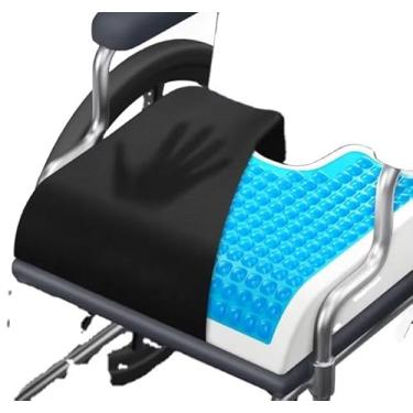 Imagem de Ecofeen Almofada ergonômica para cadeira de escritório e assento de carro em forma de U com espuma viscoelástica e gel de resfriamento removível e lavável suporte lombar