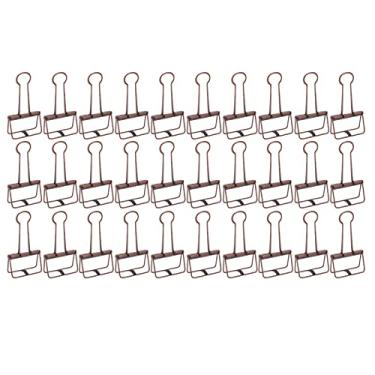Imagem de Clipes de pasta de fio pequeno oco forte aperto clipes de metal multiuso para notas papéis bilhetes 30 pces 2 Polegada (Bronze Roxo)