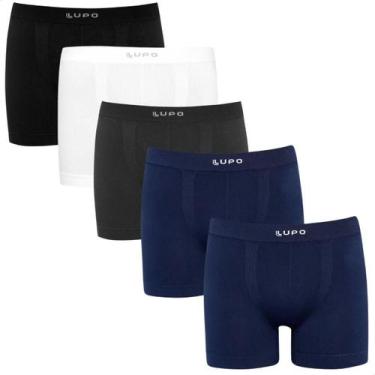 Imagem de Kit 5 Cueca Boxer Masculina Micromodal Lupo Original, Sortido 4, M