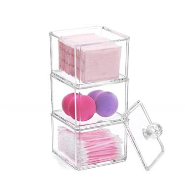 Imagem de Acrílico Store Porta Cotonete E Algodão Triplo