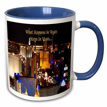 Imagem de 3dRose Caneca azul de dois tons What Happens Stays in Vegas, 325 ml, multicolorida
