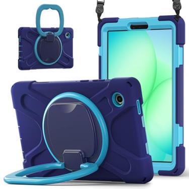 Imagem de Lunivop Capa para tablet compatível com Samsung Galaxy Tab A11 de 8,7 polegadas 2025 com suporte giratório de 360° militar - Capa de proteção resistente de grau para Samsung Tab A11 azul