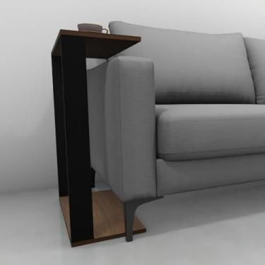 Imagem de KIT 2 Mesinhas, Lateral Para Sofá Estilo Industrial MDF, Mesa Auxiliar de sofá, Mesa de Canto(Tabaco)