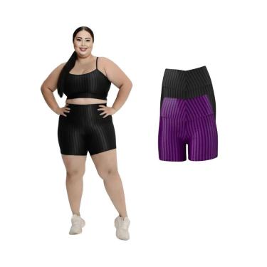 Imagem de Kit 2 Short Legging 3D Academia Fitness Feminino Plus Size-Feminino
