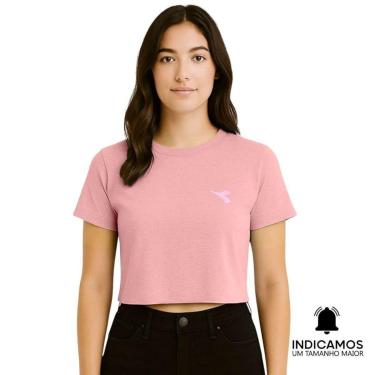 Imagem de Camiseta Cropped Diadora Small Logo Uno Feminina - Rosa P-Feminino