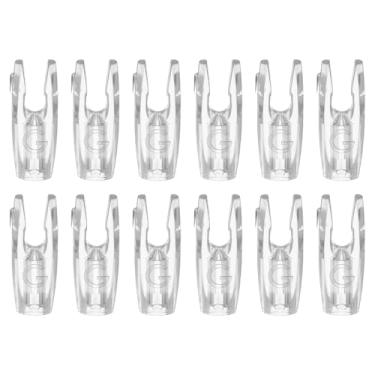 Imagem de YELARXI Nocks de flechas de tiro com arco, flechas de plástico ID 3,2 mm/0,3 cm Acessórios de cauda de seta de substituição - Adequado para (DIY caça tiro carbono/arco composto recurvo) 12 peças e