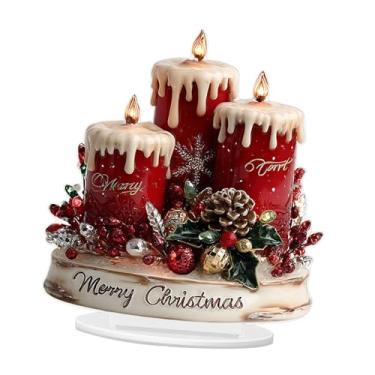 Imagem de IEUDNS Placa de acrílico plana 2D, enfeite de mesa, decoração natalina, expositor de mesa para prateleira, Style D