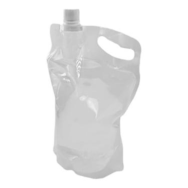 Imagem de Vaveren Bolsa/Garrafa de Água Dobrável de 2L, Transparente, para Mochila, Esportes, Ciclismo, Montanhismo e Churrasco.