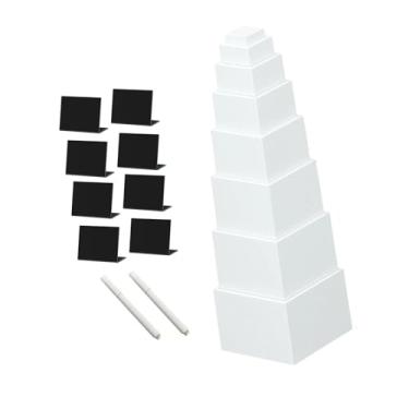 Imagem de KiBcsLic 8 peças de caixas de acrílico para recipientes de exibição para caixas de armazenamento de mesa, elevadores de cubo para bolo, brinquedos