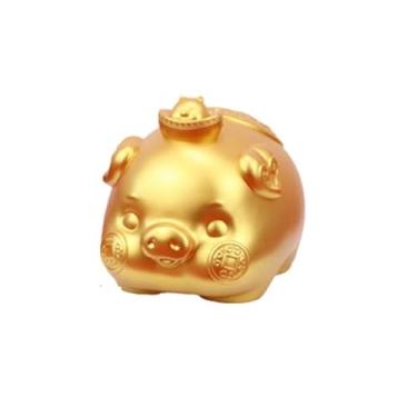 Imagem de Cofrinho Porco dourado da sorte cofrinho pequeno cofrinho caixa de economia de dinheiro para decoração de presente caixa de dinheiro