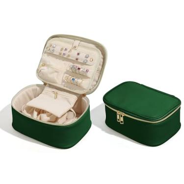 Imagem de Caixa de joias multicolorida organizadora para mulheres, estojo de joias de viagem com bolsa de veludo com zíper, impermeável, presentes para casamento, aniversário, Natal