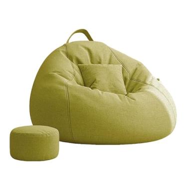 Imagem de Yadlan Bean Bag Cadeira conversível pufe cadeiras para adultos, 3 em 1 pufe com apoio para os pés, cadeira de pufe adulto para sala de estar, quarto verde 170 cm