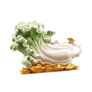 Imagem de Generic Estátua de Repolho Decorativa, Estatueta de Cerâmica, Escultura Colecionável, Ornamento para Sala de Estar, Escrivaninha, Armário, Corredor, Lareira, Largura 8 Cm