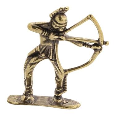 Imagem de Ioensy Estátua de em miniatura de latão, figura de guerreiro para decoração de mesa, modelo de pessoa em miniatura, estatueta para família e amigos, com Arco