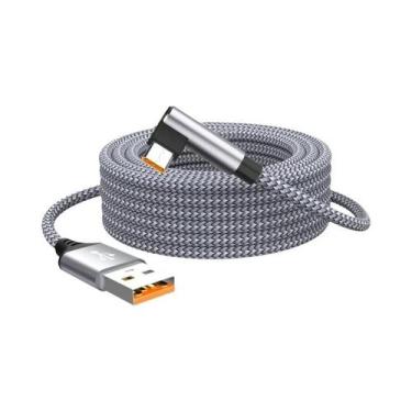 Imagem de Cabo USB C Em Ângulo De 6A Para Carregamento Rápido De 3m E 5m Para Sa