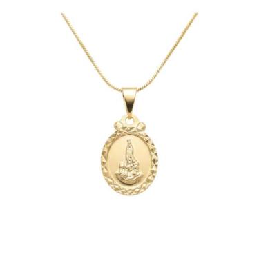 Imagem de Colar com Pingente Nossa Senhora de Fátima Semijoia - Bela Sol Acessór