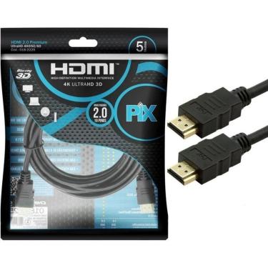 Imagem de Cabo Hdmi 2 0 Gold 5 Metros 4k Ultrahd 19p Pix 018 2225
