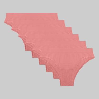 Imagem de Kit 6 Calcinhas Lupo Biquíni S. Costura Loba 40400, Rosa glamour, G
