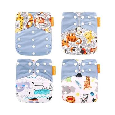 Imagem de 4 Pçs/set Fralda de Pano Ecológica Fraldas de Bebê Reutilizáveis Ecoló