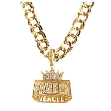 Imagem de Corrente Grumet Italiano Pingente Favela Venceu Ostentação.
