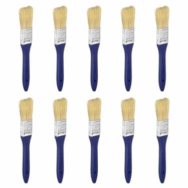 Imagem de HARFINGTON 20 pincéis de tinta de 2,5 cm, sem lascas, cerdas de fibra de PET com cabo azul de plástico para tintas, artesanato, vernizes, colas, gesso, parede, móveis, cercas