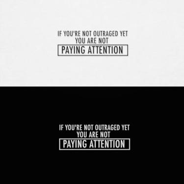 Imagem de No Background - Decalque adesivo de carro à prova d'água de If You're Not Outraged Yet You are Not Paying Attention Motivational Statement Art (1 preto, 1 branco, 24 x 8 cm) |K17784BW