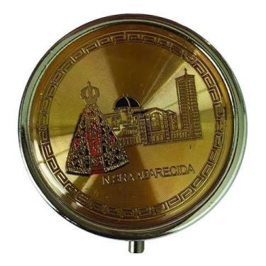 Imagem de Teca para Hóstia Azul Nossa Senhora Aparecida - SJO Artigos Religiosos
