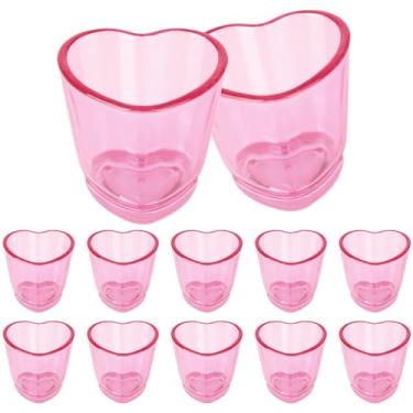 Imagem de TUZAZO Conjunto de 12 copos de shot rosa, mini copos de dose de coração de 42,5 g com base pesada para uísque, tequila, vodca, bebidas alcoólicas, bebidas alcoólicas