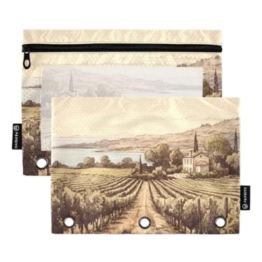 Imagem de Wassud Pacote com 2 pastas para fichário Cottage com 3 furos, pasta organizadora de arquivos para casa, escritório