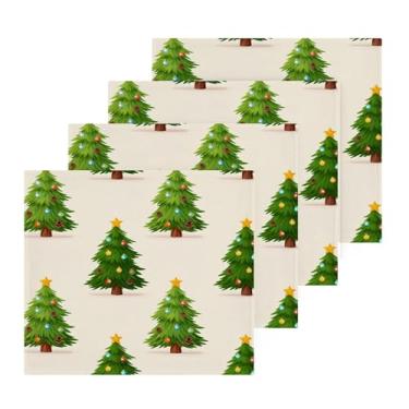 Imagem de Burbuja Pacote com 4 panos de banho para árvore de Natal, algodão premium, máxima suavidade e absorção para toalhas de mão e rosto, 30 x 30 cm