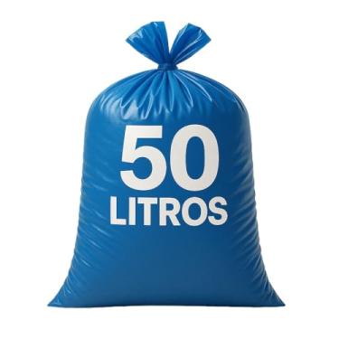 Imagem de Sacos De Lixo Azul Resistente Reforçado Uso Pesado Embalar 100L 50L 30L 15L(50 Litros - 40 Unidades)