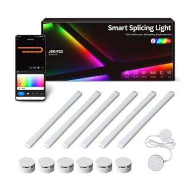 Imagem de Lâmpada de Parede LED WIFI Controlada por APP Luz Ambiente DIY com Sincronização Música para Decoração Quarto e Sala Est