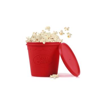 Imagem de Pipoqueira de Silicone Retrátil para Micro-ondas, 19cm Diâmetro, Sem Óleo, Dobrável 5,5cm