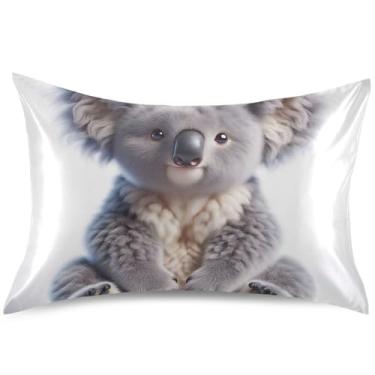 Imagem de Almofada refrescante de urso coala animal fofo almofada refrescante arte colorida rei queen padrão travesseiro decoração de cama, tamanho padrão, 66 cm x 50 cm