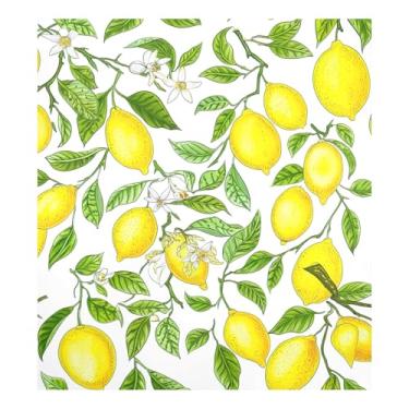 Imagem de Limões folhas flores ímã capa de lava-louças decorativa para decoração de cozinha 58 cm L x 66 cm A