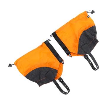 Imagem de Jiawu Polainas Curtas Revestidas de Silicone, Proteção para Pernas para Trilhas de Caminhada Ao Ar Livre Com Tecido Elástico de Nylon 20D, para Homens, Mulheres, Caminhadas,Escalada (laranja vibrante)