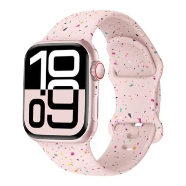 Imagem de Pulseira esportiva compatível com Apple Watch de 38 mm, 40 mm, 41 mm, 42 mm, 44 mm, 45 mm, 46 mm, 49 mm, adequada para séries 11 10 9 8 7 6 5 4 3 SE, homens e mulheres. (Pink Sand, 38/40/41/(42