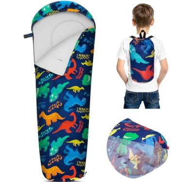 Imagem de FIOBEE Saco de dormir infantil para meninas, meninos, 3 estações, clima quente e frio, sacos de dormir para acampamento de 5 a 16 ºC, com bolsa de mochila para viagens, caminhadas, atividades internas