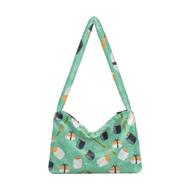 Imagem de GAIGEO Foxes Bolsas de ombro femininas para jogar futebol, bolsa de ombro feminina, bolsa feminina para uso ao ar livre, Rolos de sushi, One Size