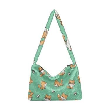Imagem de GAIGEO Foxes Bolsas de ombro femininas para jogar futebol, bolsa de ombro feminina, bolsa feminina para uso ao ar livre, Foxes Playing Soccer-2, One Size