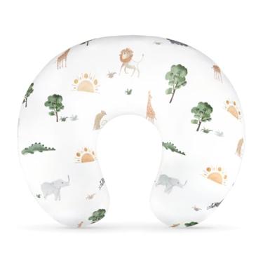 Imagem de Pea Pod Capa de almofada de amamentação para recém-nascidos, tecido elástico, apenas capa, com estampas de animais fofos