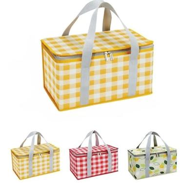 Imagem de Bolsa Termica Grande Saco De Piquenique Dobrável Refrigerador Praia Lanche Camping Piquenique Grande 35 * 20 * 20cm(Aleatório)