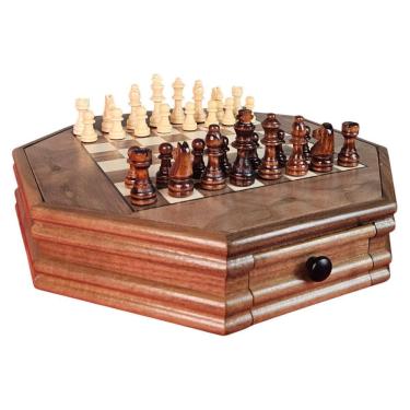 Imagem de Xadrez Multilateral De Madeira Com Peças Magnéticas E Gaveta